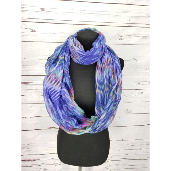 LA Double 7 Aztec Purple Multicolored Infinity Scarf Wrap Boho Chevron - Picture 7 of 7